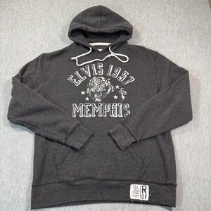 Roosevelt of Elvis Hoodie Mens XL Gray Graphic 1957 Memphis Tiger Pullover